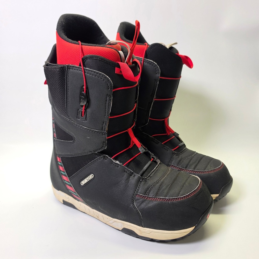 Burton Moto Snowboard Boots Mens 14 Black Red Speed Zone Lacing Athletic Outdoor